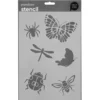 Schablon A4 , stencil med fjärilar & insekter