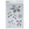 Schablon A4, stencil med frukter & rosetter