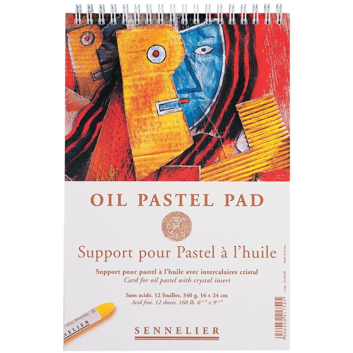 Sennelier Oil Pastel Pad spiralbundet pastellblock – 16×24 cm, 12 ark, 340 g/m²