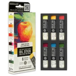 Sennelier Oil Stick Mini Bicoloured Apple, 6-pack oljefärgskritor à 12 ml