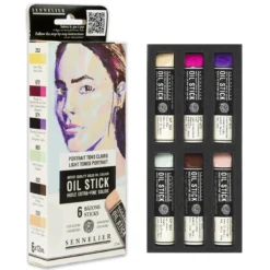 Sennelier Oil Stick Mini Light Tones Portrait, 6-pack oljefärgskritor à 12 ml