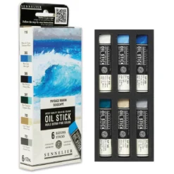 Sennelier Oil Stick Mini Seascape, 6-pack oljefärgskritor à 12 ml