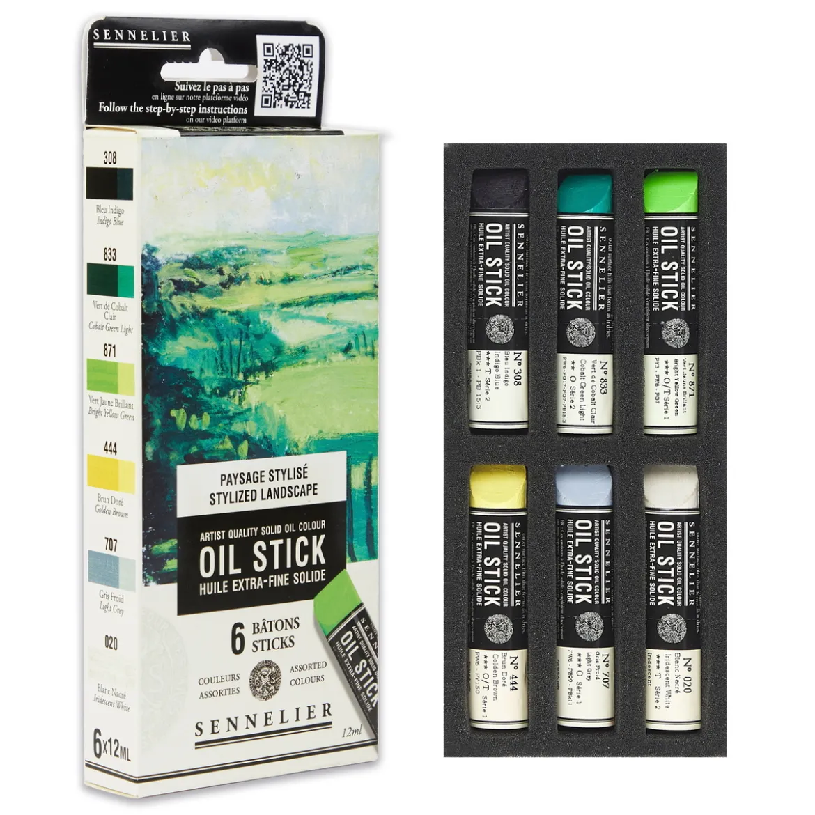Sennelier Oil Stick Mini Stylized Landscape, 6-pack oljefärgskritor à 12 ml