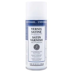 Sennelier Spray Universal Anti-UV Varnish Satin 375 ml, skyddande lack för oljefärg & akrylfärg