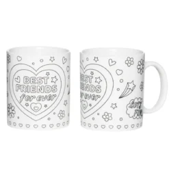 Set med 2 st. omålade muggar – BFF = Best friends forever!