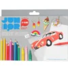 Shrink plastic kit – 10 ark med krympplast, 12 tuschpennor och 24 färgpennor!