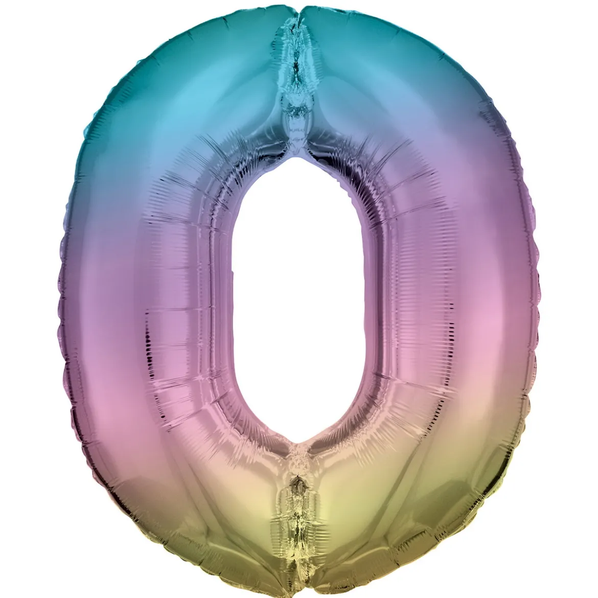 Sifferballong 86 cm hög rainbow, siffran 0 – pynta födelsedagskalaset!
