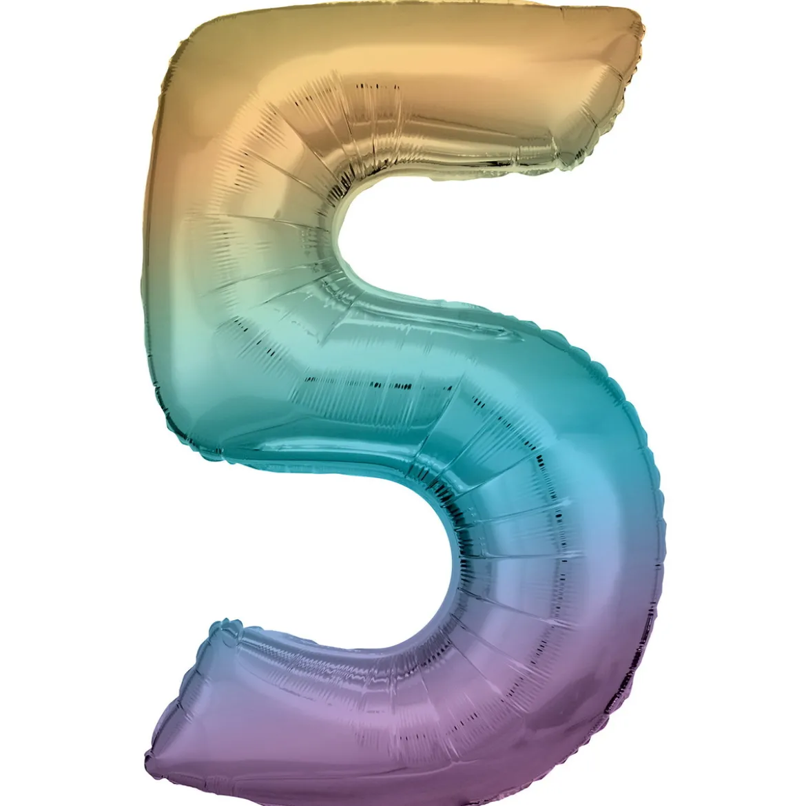 Sifferballong 86 cm hög rainbow, siffran 5 – pynta födelsedagskalaset!