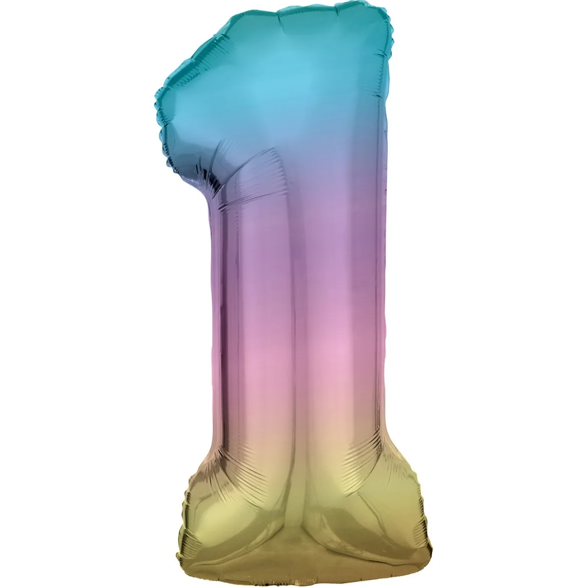 Sifferballong 86 cm hög rainbow, siffran 1 – pynta födelsedagskalaset!