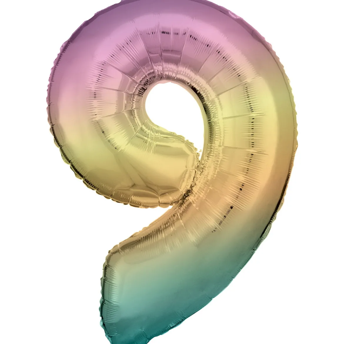 Sifferballong 86 cm hög rainbow, siffran 9 – pynta födelsedagskalaset!