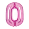 Sifferballong 66 cm hög, rosa metallic siffran 0 – pynta födelsedagskalaset!