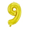 Sifferballong 9 guld 32 cm