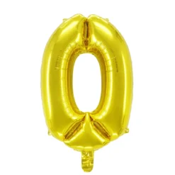 Sifferballong 0 guld 32 cm