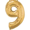 Sifferballong 9 Guld 66 cm