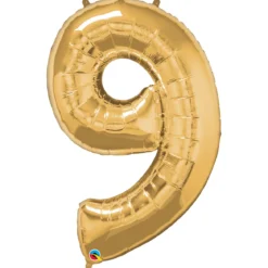 Sifferballong 9 Guld 66 cm