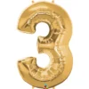Sifferballong 3 Guld 66 cm