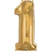 Sifferballong 1 Guld 66 cm