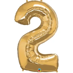 Sifferballong 2 Guld 66 cm
