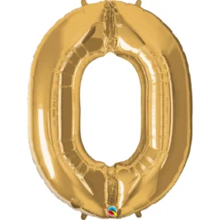 Sifferballong 0 Guld 66 cm