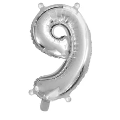 Sifferballong 9 silver 32 cm