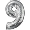 Sifferballong 9 Silver 66 cm