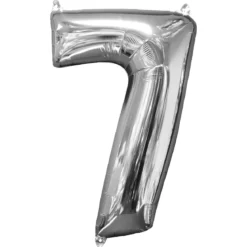 Sifferballong 7 Silver 66 cm