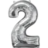 Sifferballong 2 Silver 66 cm