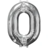 Sifferballong 0 Silver 66 cm