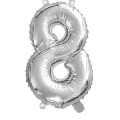 Sifferballong 8 Silver 60 cm