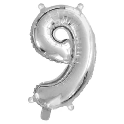 Sifferballong 9 Silver 60 cm