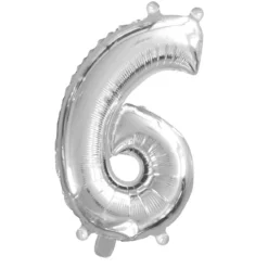 Sifferballong 6 Silver 60 cm