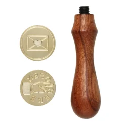 Sigillstämplar vaxstämpel Ø25 mm 2-pack med motiven "open here" och hjärtkuvert