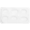 Silikonform för livsmedel 6 runda / ovala stenformar, 26,5×14,5×3,5 cm