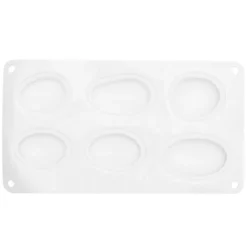 Silikonform för livsmedel 6 runda / ovala stenformar, 26,5×14,5×3,5 cm