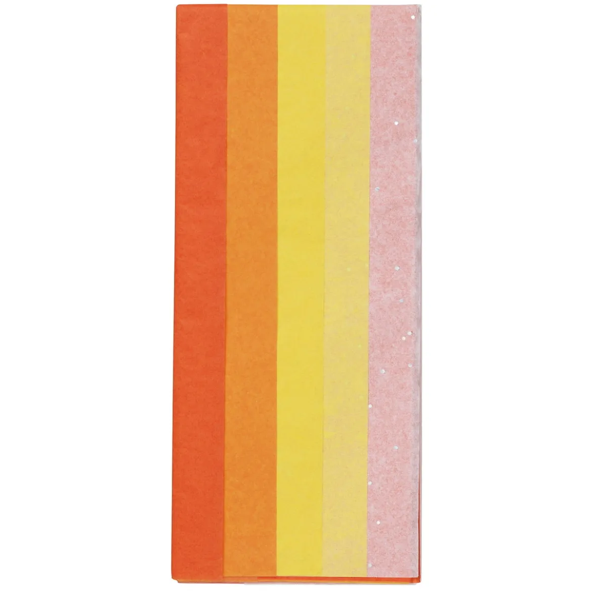 Silkespapper 5 ark à 70×50 cm, gul & orange mix. 14 g/m²