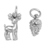 Silverfärgade hängen charms, ekollon Ø6, längd 10 mm, hjort 10×15 mm