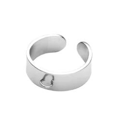 Silverfärgad ringstomme Ø20 mm med ögla / fäste för charms, 1 st.