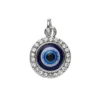 Silverfärgat hänge charm onda ögat med strass & färger Ø13 mm