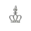 Silverfärgat hänge charm prinsesskrona med strass 12,3×15 mm