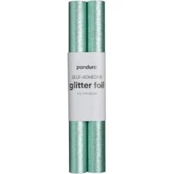 Självhäftande glitterpapper grön, 2 rullar à 25×100 cm