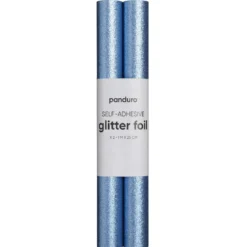 Självhäftande glitterpapper klarblå, 2 rullar à 25×100 cm
