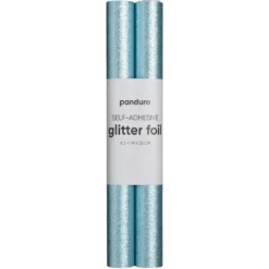 Självhäftande glitterpapper ljusblå, 2 rullar à 25×100 cm