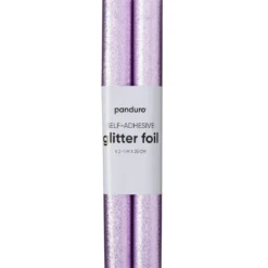 Självhäftande glitterpapper rosa, 2 rullar à 25×100 cm