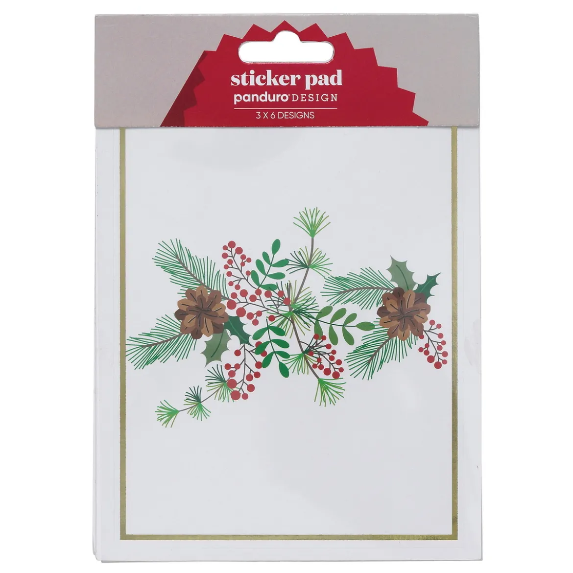 Självhäftande juletiketter, block à 12×15 cm, 18 ark med stora stickers