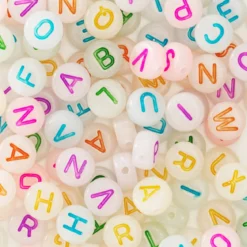 500 självlysande bokstavspärlor, glow in the dark , A-Z, Ø7 mm