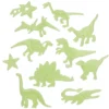 Självlysande glow in the dark figurer, 25 st. Dinosaurier + 24 limkuddar