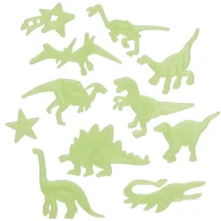 Självlysande glow in the dark figurer, 25 st. Dinosaurier + 24 limkuddar