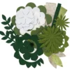 Skapa vackra och livliga filtblommor av färdigskurna filtbitar – vitt tema