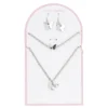 Smyckeset silvrigt fjärils-tema, örhängen, armband & halsband