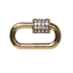 Smyckeslås med skruvlås gnistrande strassstenar guldfärgad 17x9 mm